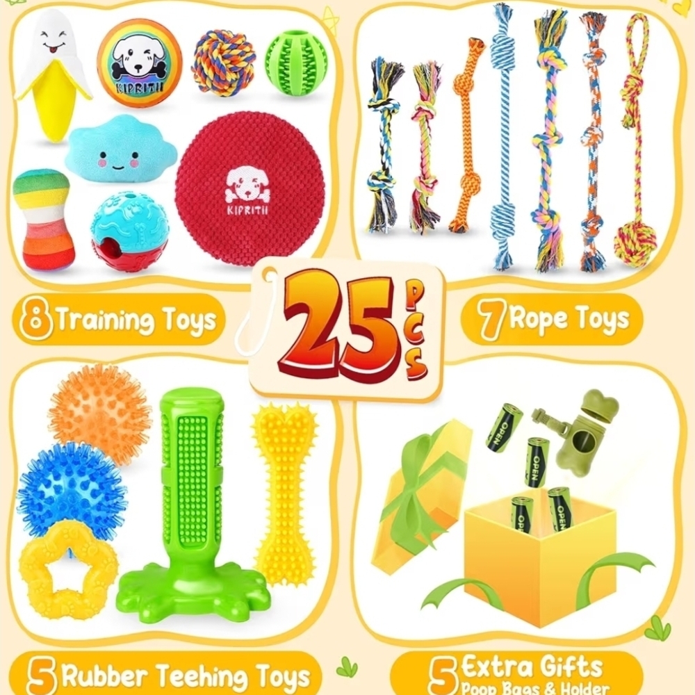 25 Pack Various Dog Toys Set - Picture 2 of 6